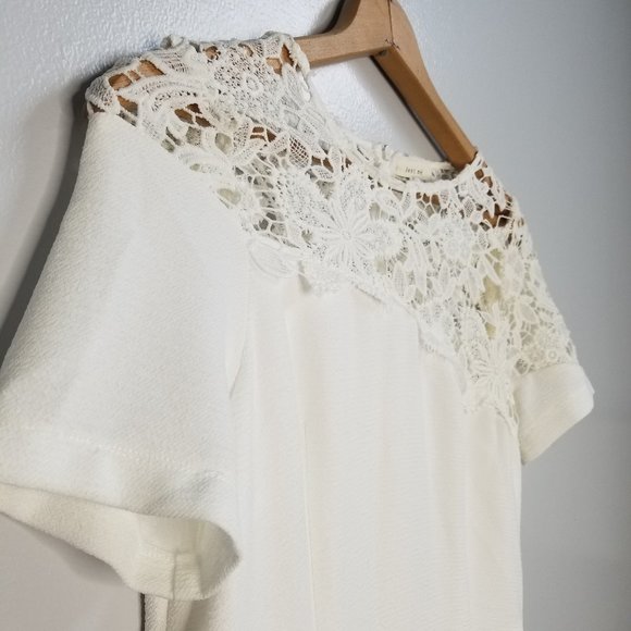 NWT Lacey Short Sleeve White Dress - Picture 2 of 6